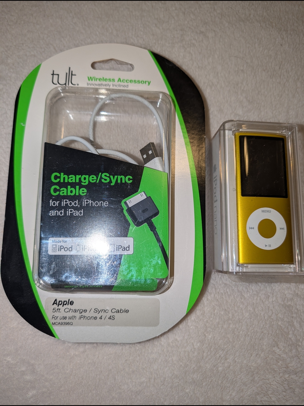 New In Boxes.  Ipod Nano 8GB in GOLD.  + New 5 Ft Charging Cord